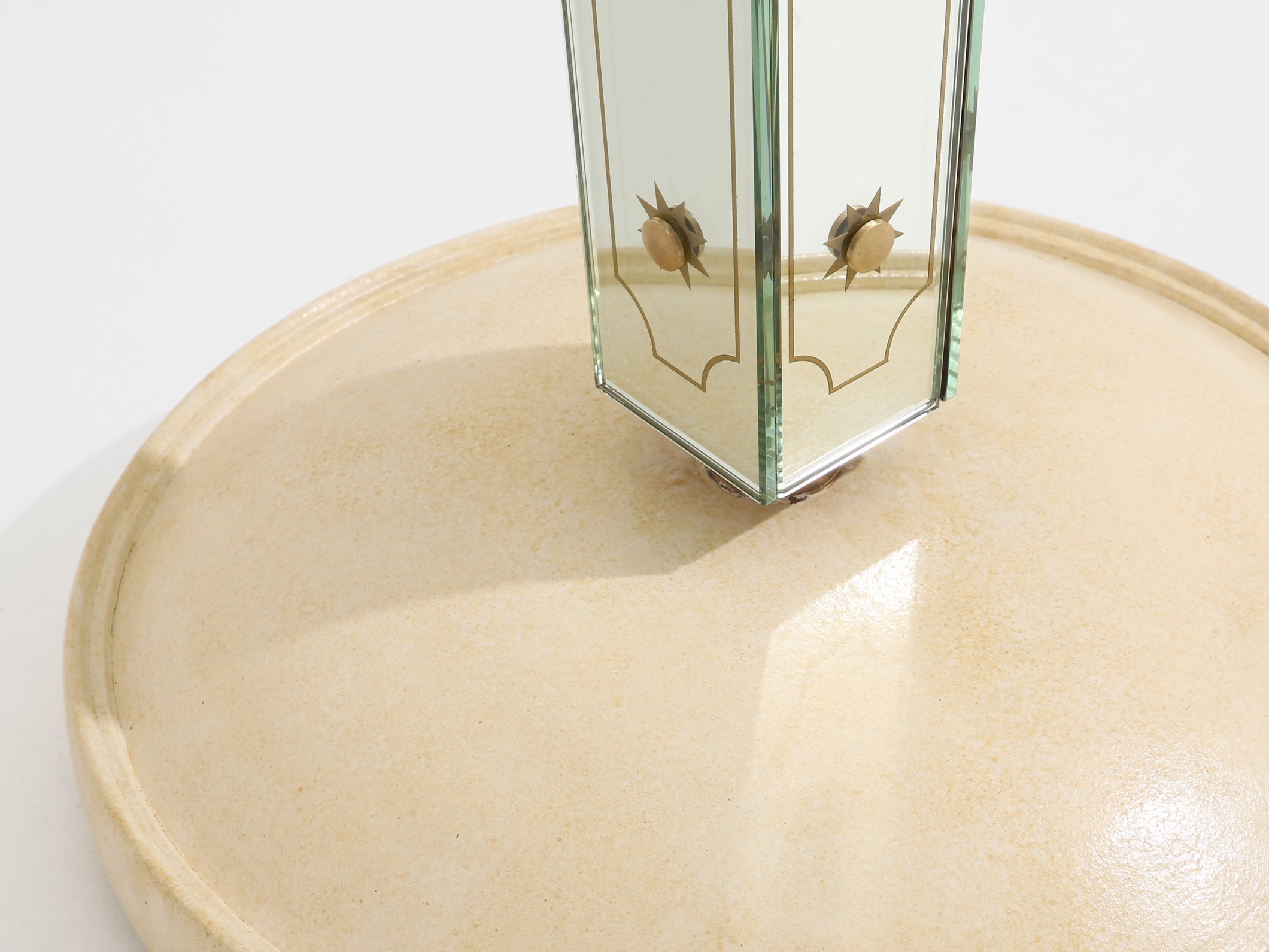 Emilio Lancia mirrored painted wood brass floor lamp 1940