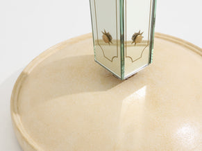 Emilio Lancia mirrored painted wood brass floor lamp 1940