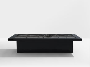 Table basse brutaliste Belge laque céramique Erik Deforce 1977