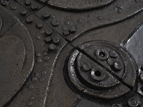 Table basse brutaliste Belge laque céramique Erik Deforce 1977