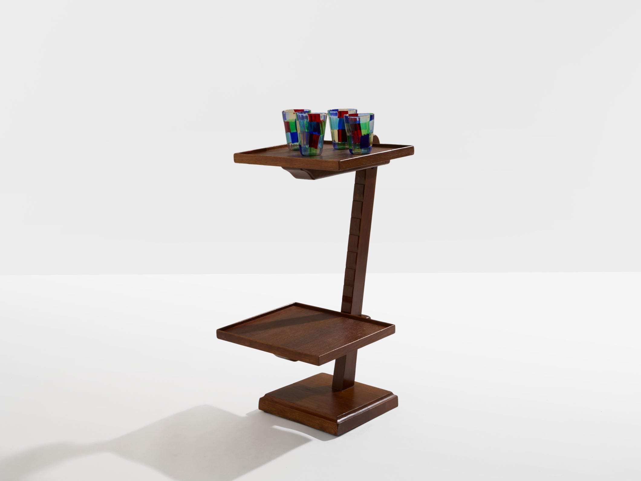 French art deco tinted oak wood serving table 1940