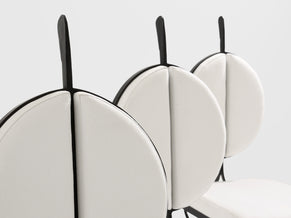 French brutalist wrought iron alcantara set of 6 chairs 1990