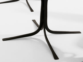 French brutalist wrought iron alcantara set of 6 chairs 1990