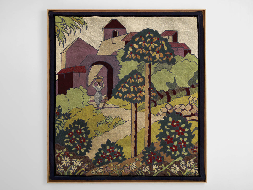 Gabriel Laneyrie petit-point needlework panel tapestry 1934