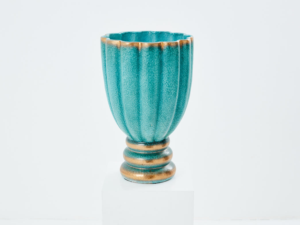 Gabriele Bicchioni large Deruta ceramic vase 1930