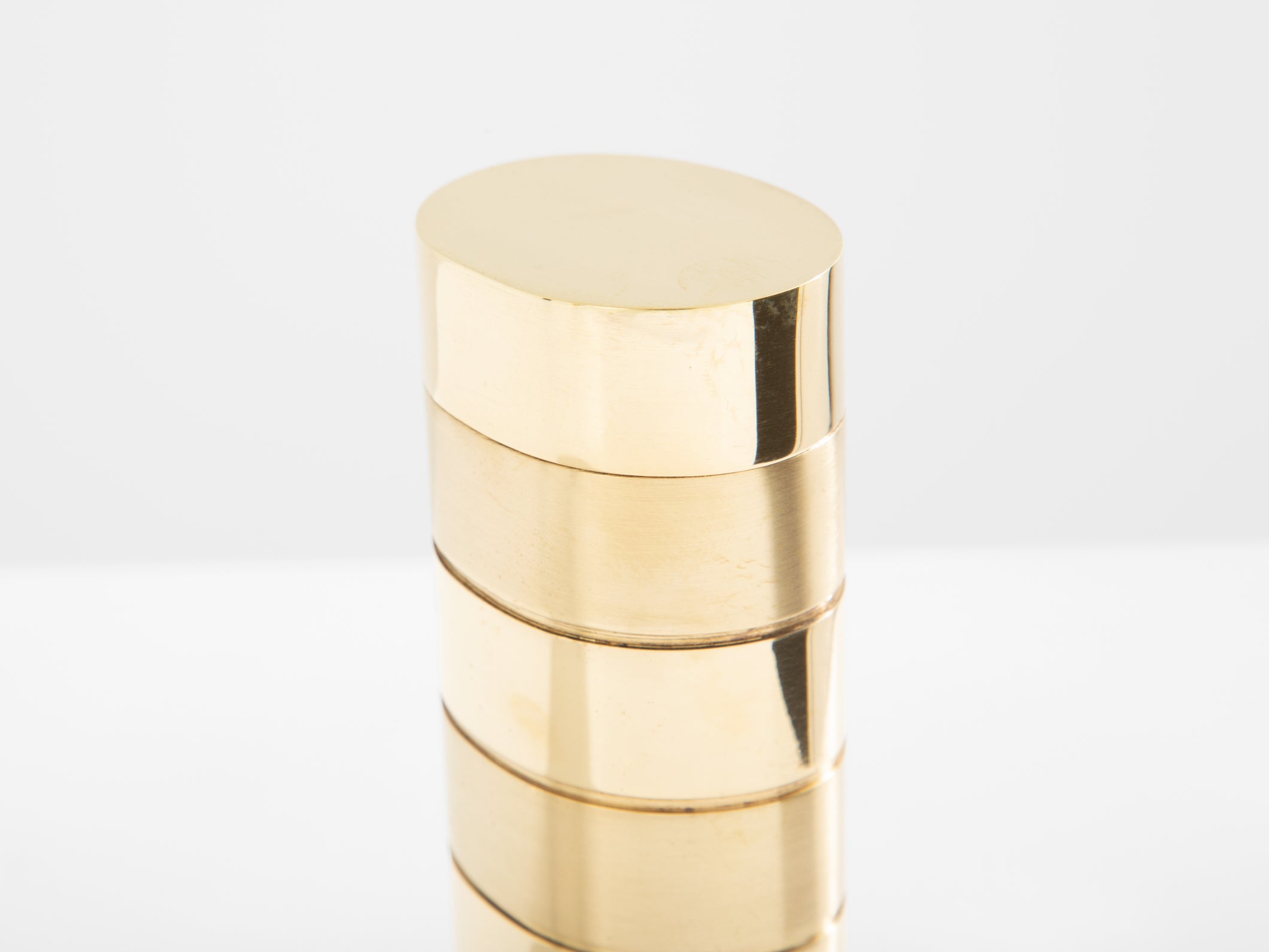 Gabriella Crespi petite boîte laiton brossé et poli signée vers 1970  