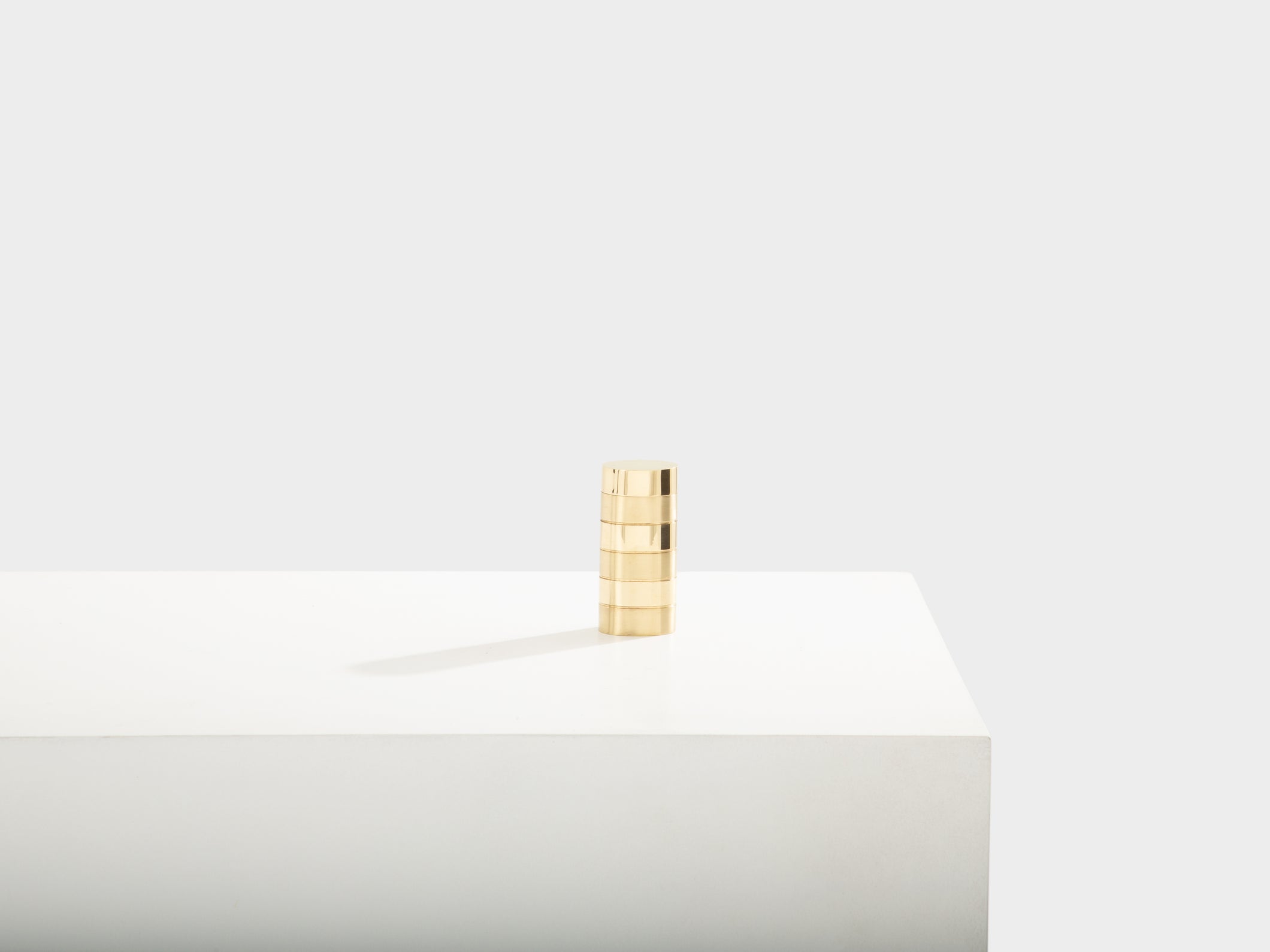 Gabriella Crespi petite boîte laiton brossé et poli signée vers 1970  