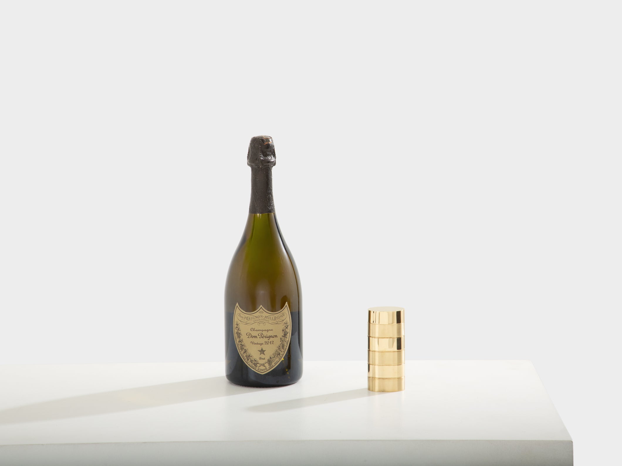 Gabriella Crespi petite boîte laiton brossé et poli signée vers 1970  