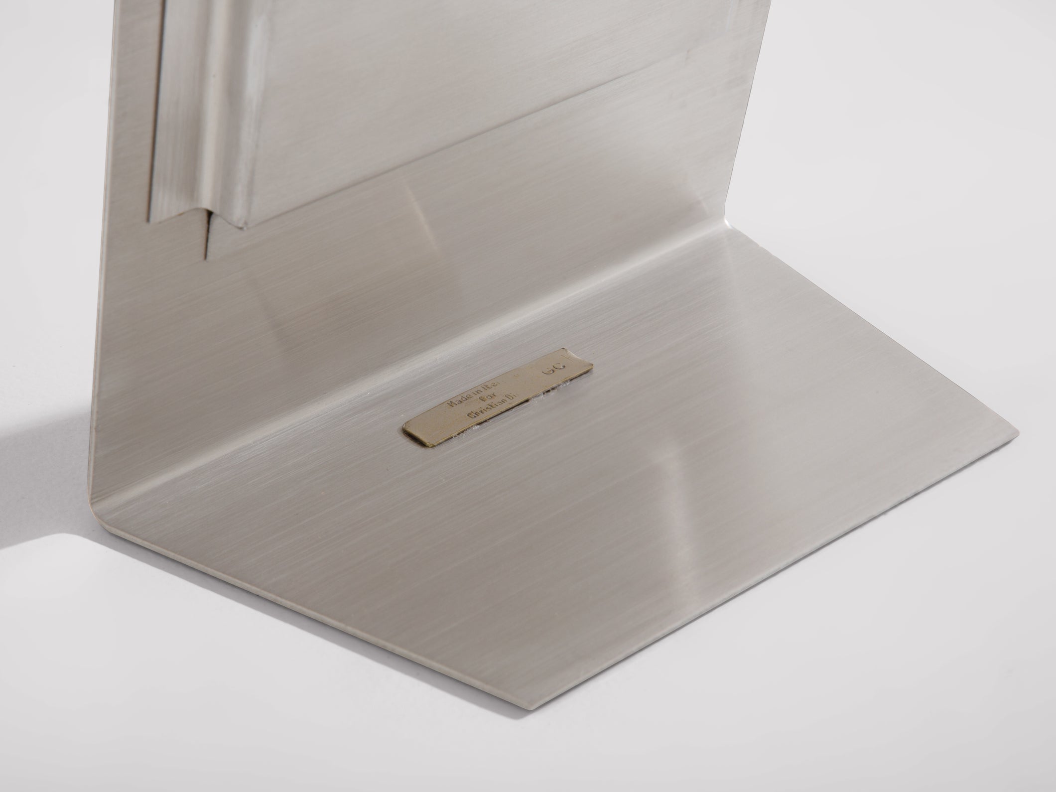 Miroir de courtoisie Gabriella Crespi Christian Dior acier brossé 1970