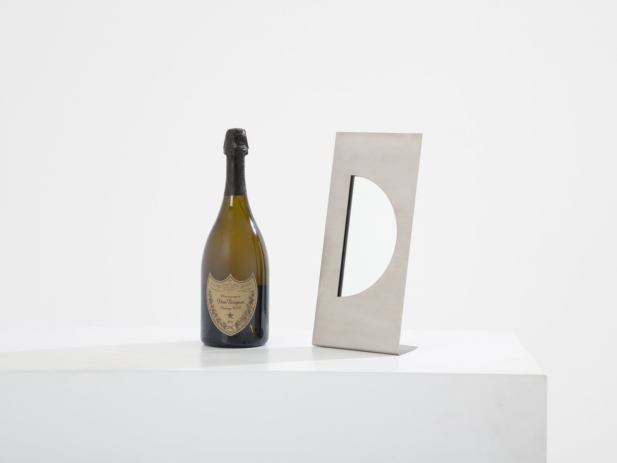 Miroir de courtoisie Gabriella Crespi Christian Dior acier brossé 1970