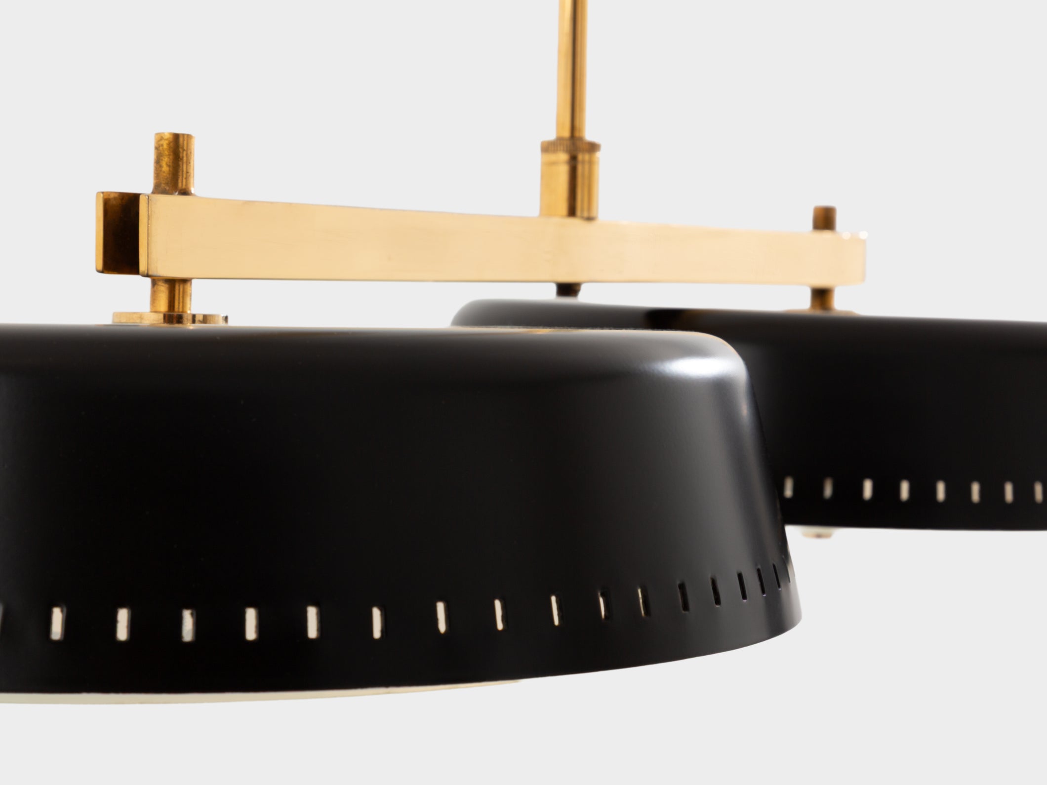 Gaetano Sciolari for Stilnovo painted metal brass pulley chandelier 1950