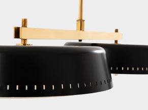 Gaetano Sciolari for Stilnovo painted metal brass pulley chandelier 1950