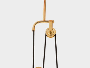 Gaetano Sciolari for Stilnovo painted metal brass pulley chandelier 1950