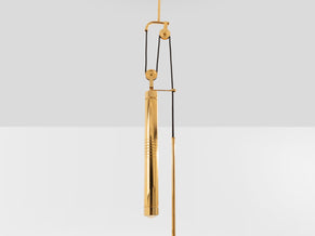 Gaetano Sciolari for Stilnovo painted metal brass pulley chandelier 1950