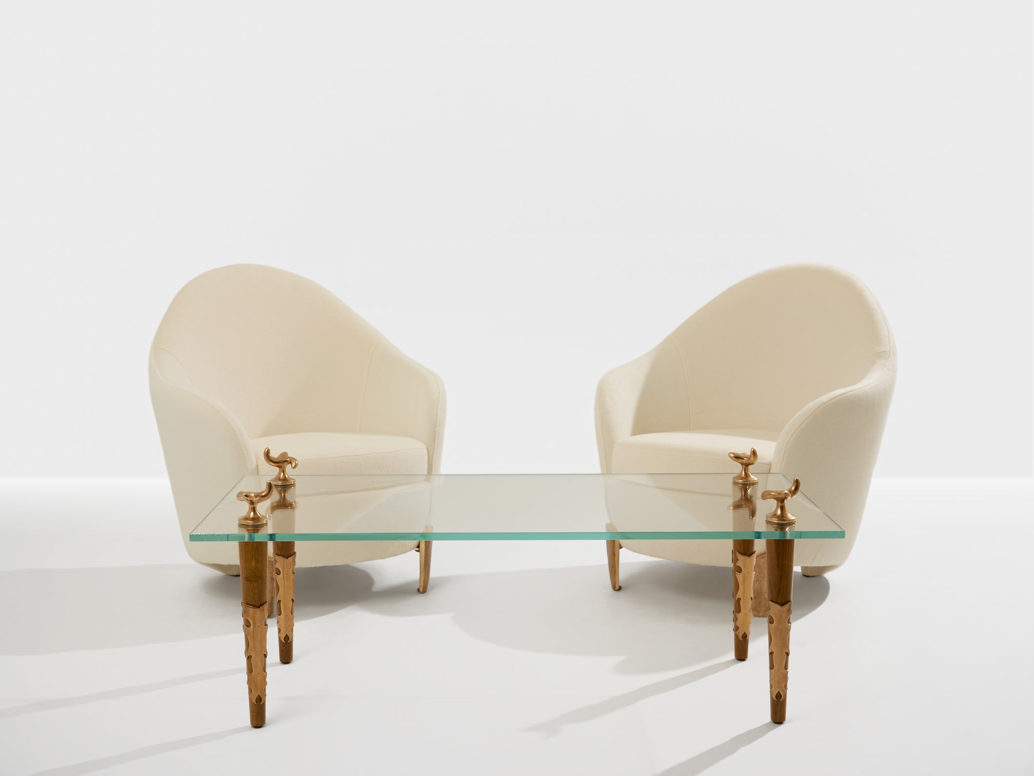 Fauteuils Garouste & Bonetti Koala bronze et alpaga 1995