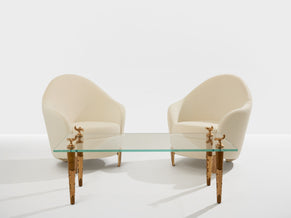 Fauteuils Garouste & Bonetti Koala bronze et alpaga 1995
