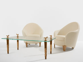 Fauteuils Garouste & Bonetti Koala bronze et alpaga 1995