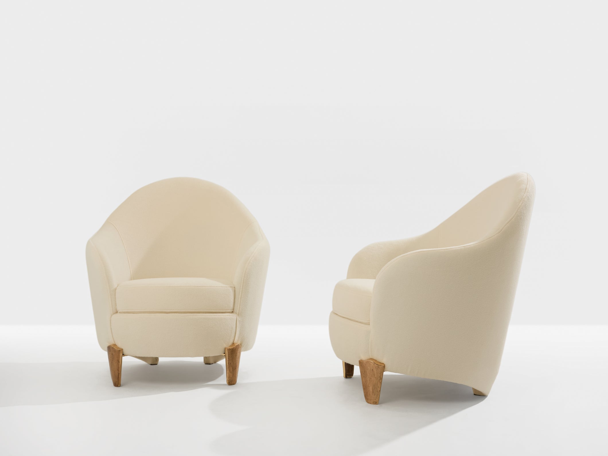 Fauteuils Garouste & Bonetti Koala bronze et alpaga 1995