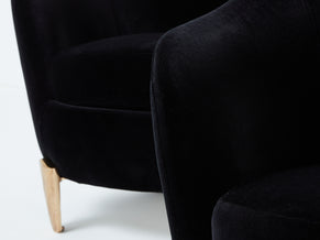 Pair of armchairs Garouste & Bonetti ‘Koala’ bronze black velvet 1995