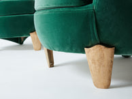 Pair of armchairs Garouste & Bonetti ‘Koala’ bronze green velvet 1995