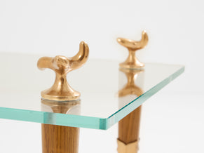 Garouste & Bonetti solid oak and bronze glass coffee table 1995