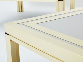 Giacomo Sinopoli brushed brass stainless steel coffee tables 1970s