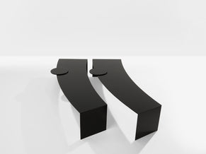 Gilles Derain paire de tables basses métal édition Lumen 1986