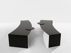 Gilles Derain paire de tables basses métal édition Lumen 1986