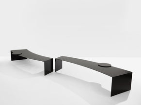 Gilles Derain paire de tables basses métal édition Lumen 1986