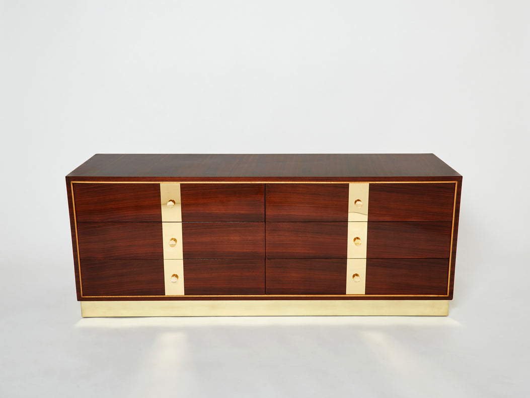 ISA Bergamo Italian rosewood and brass commode 1950s