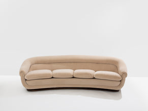 Canapé noyer et velours de mohair par Isa Bergamo 1940s