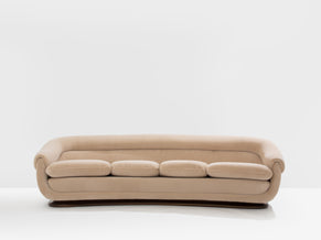 Canapé noyer et velours de mohair par Isa Bergamo 1940s