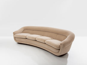 Canapé noyer et velours de mohair par Isa Bergamo 1940s