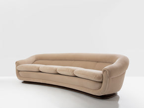 Canapé noyer et velours de mohair par Isa Bergamo 1940s