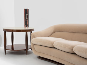 Canapé noyer et velours de mohair par Isa Bergamo 1940s