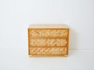 Italian Dal Vera bamboo marquetry and brass chest of drawers 1970s