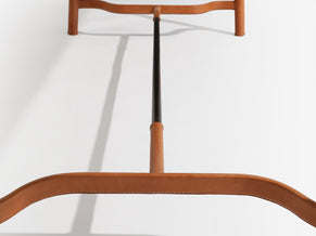 Jacques Adnet oakwood and red leather dining table 1950