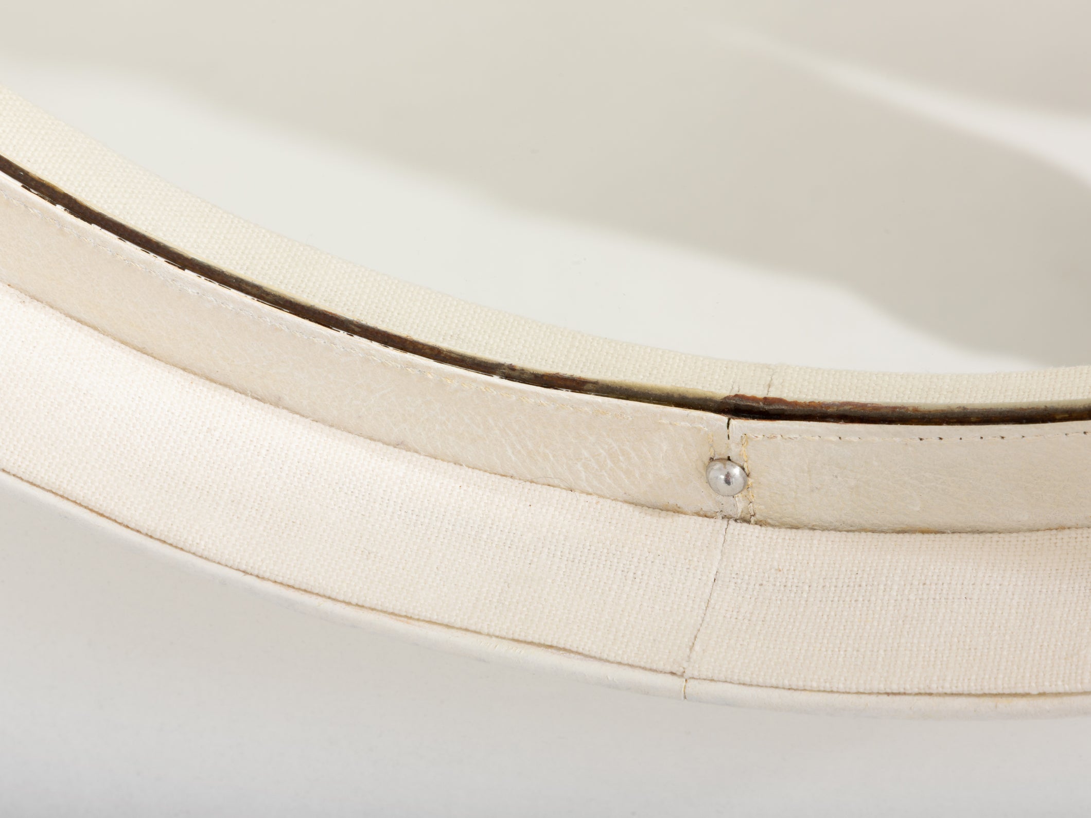 Jacques Adnet miroir cuir crème original vers 1940