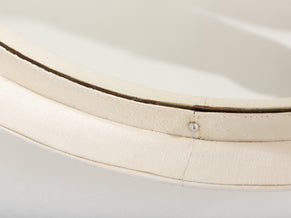 Jacques Adnet miroir cuir crème original vers 1940