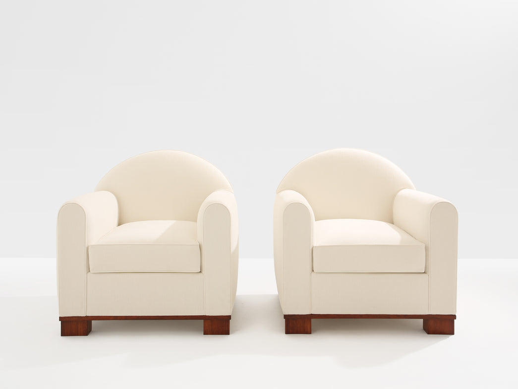 Jacques Adnet pair of modernist club chairs rosewood 1931