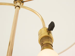 Jacques Adnet pique sellier red leather brass floor lamp 1950