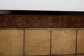 Paravent japonais Byobu à six panneaux sur papier période Edo 19ème