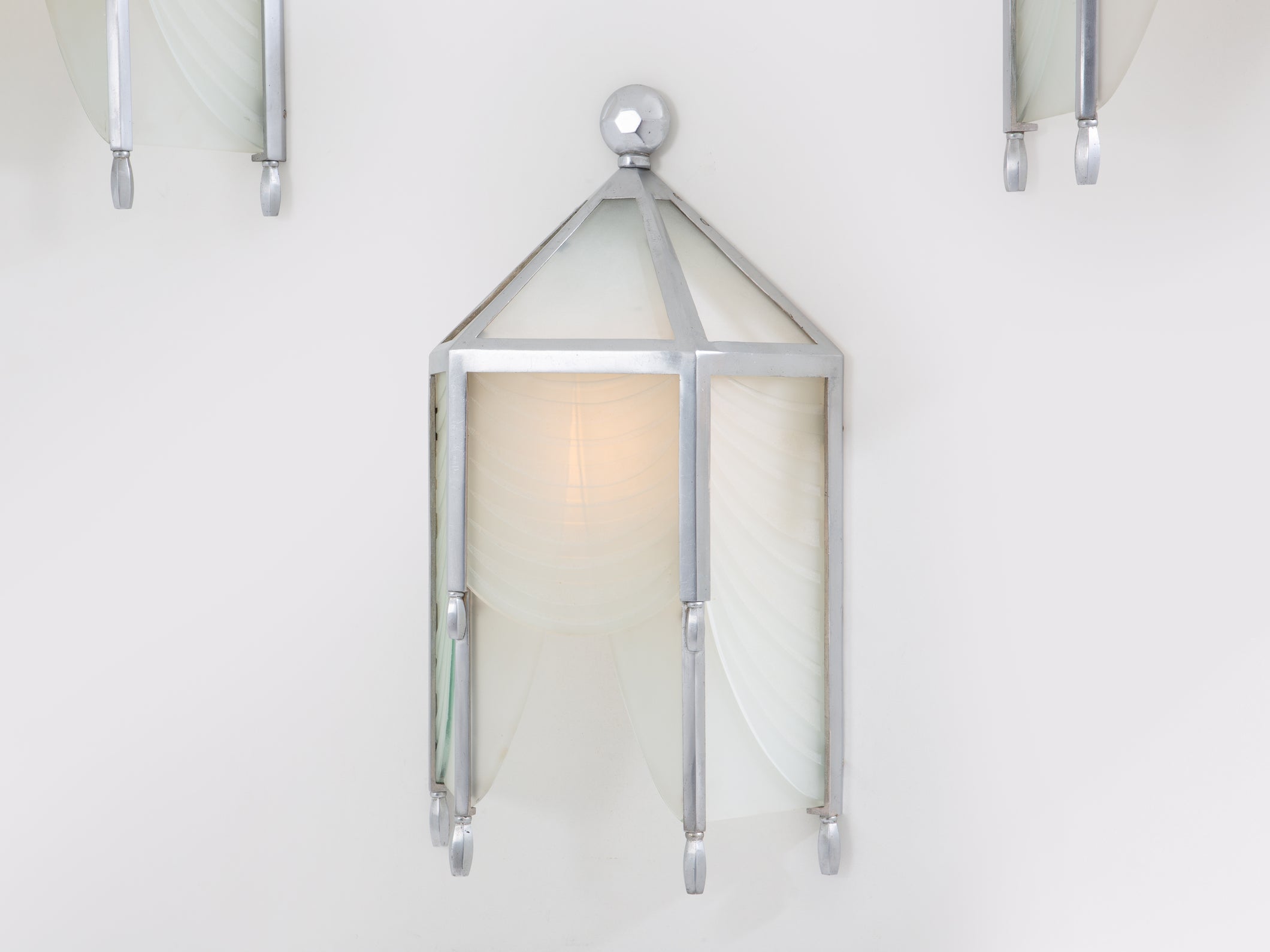 Jean Perzel set of four original cut glass wall lights from 1930s