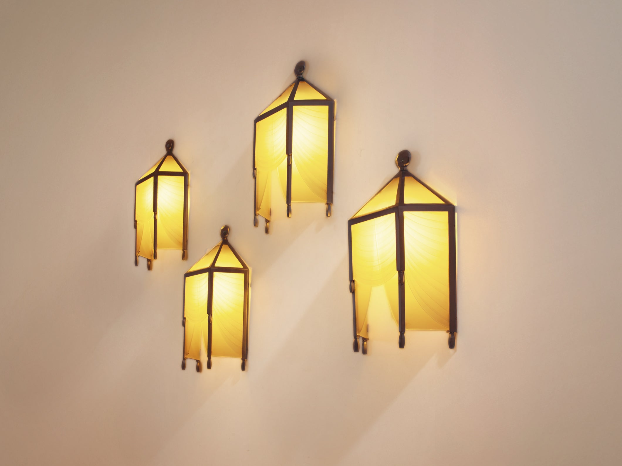 Jean Perzel set of four original cut glass wall lights from 1930s