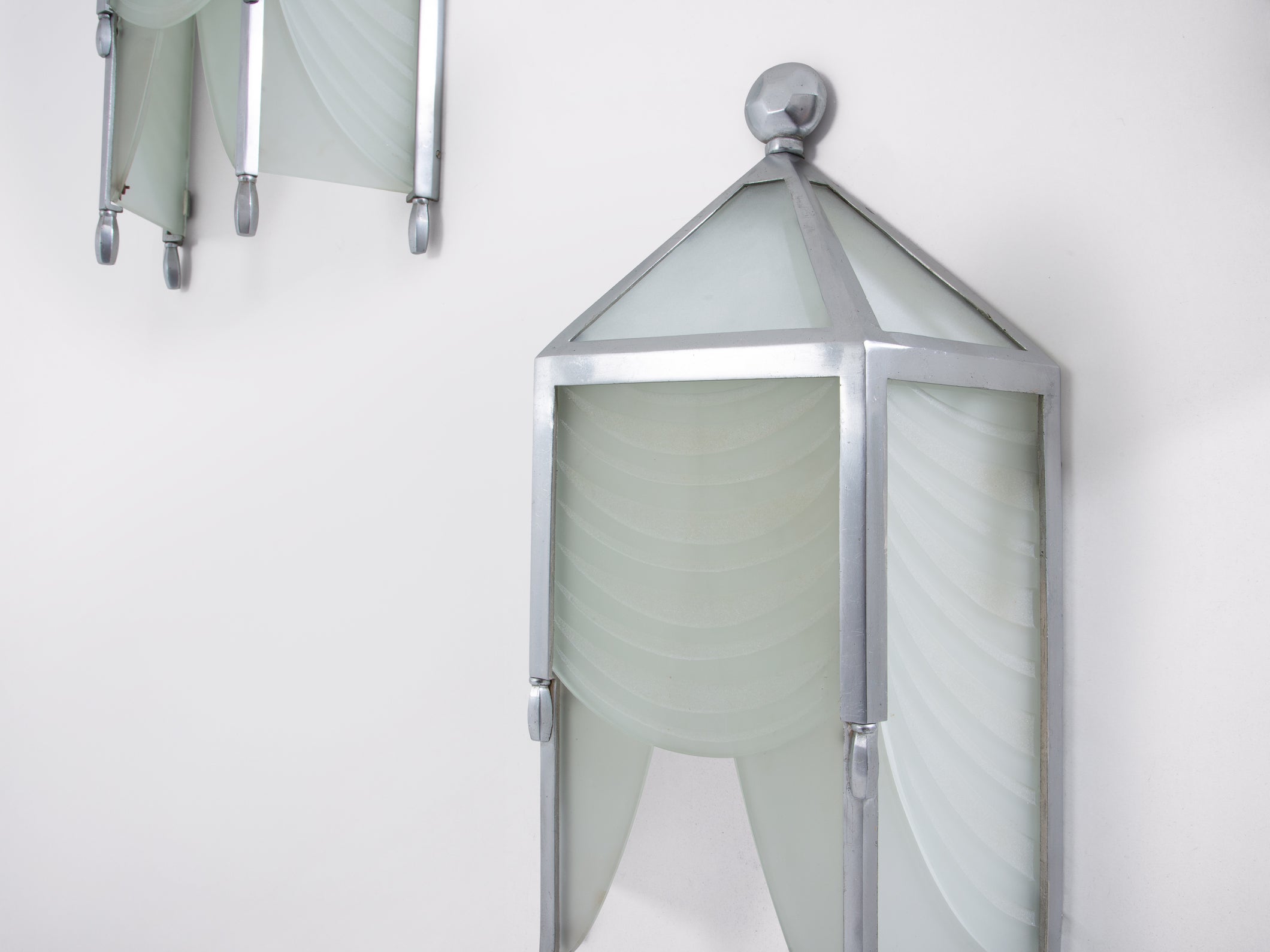 Jean Perzel set of four original cut glass wall lights from 1930s