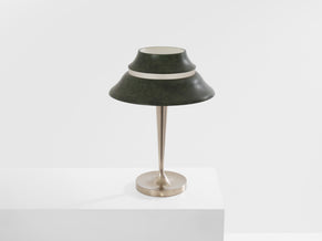 Jean Perzel table lamp nickel and patinated metal 1940s