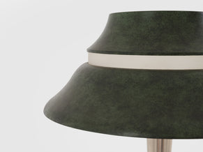 Jean Perzel table lamp nickel and patinated metal 1940s