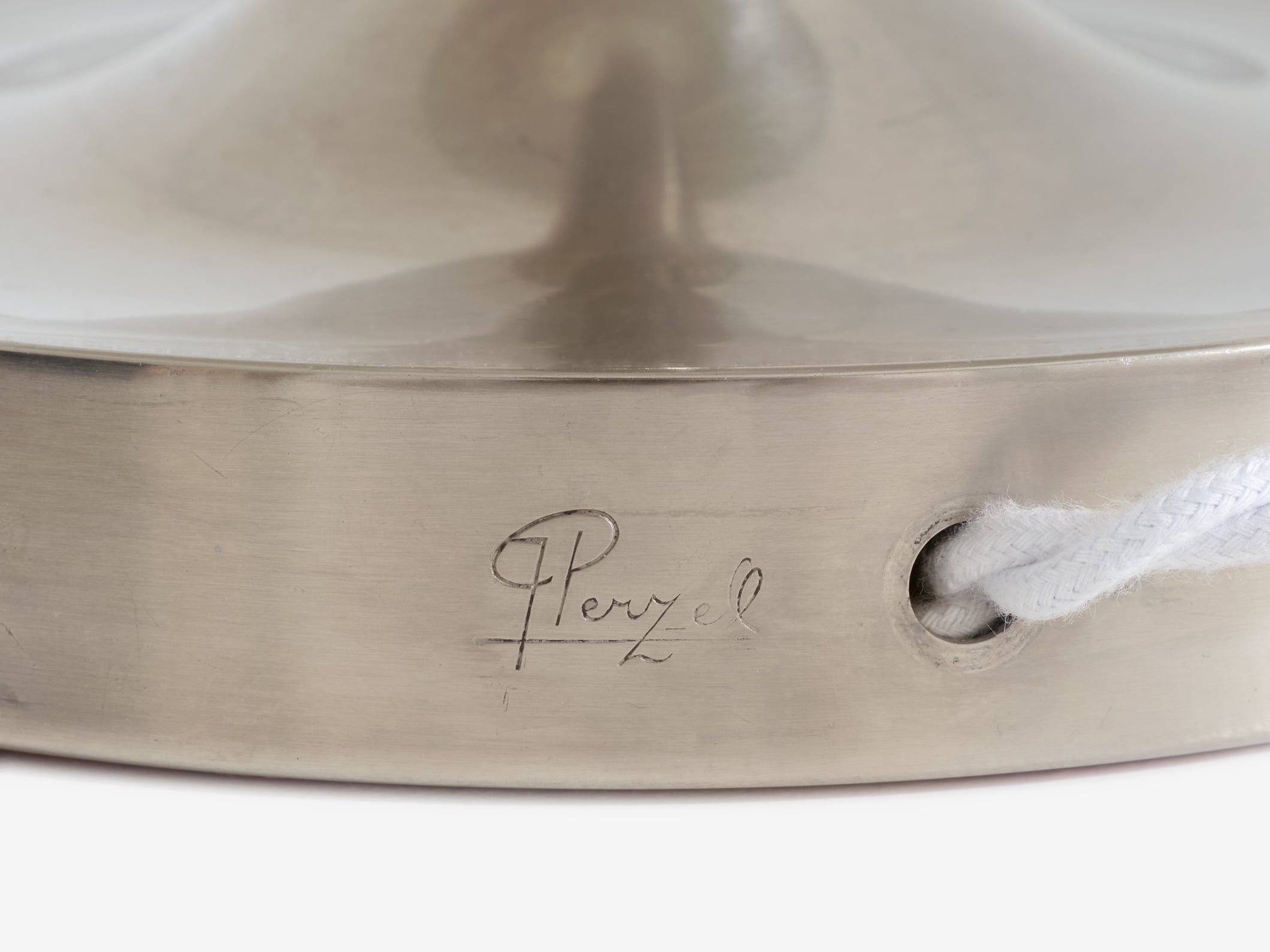 Jean Perzel table lamp nickel and patinated metal 1940s