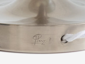 Jean Perzel table lamp nickel and patinated metal 1940s