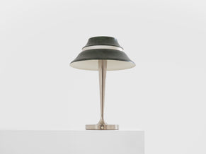 Jean Perzel table lamp nickel and patinated metal 1940s